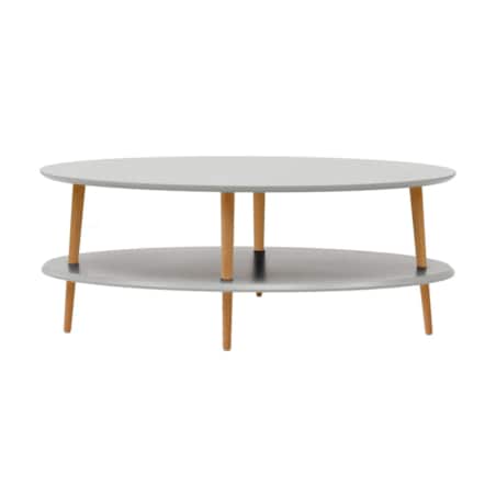 Ława owalna OVO LOW 110x70 jasnoszara