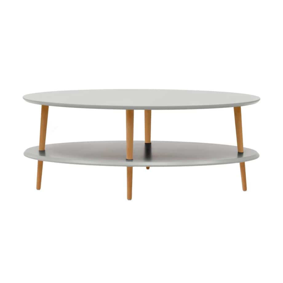 Ława owalna OVO LOW 110x70 jasnoszara