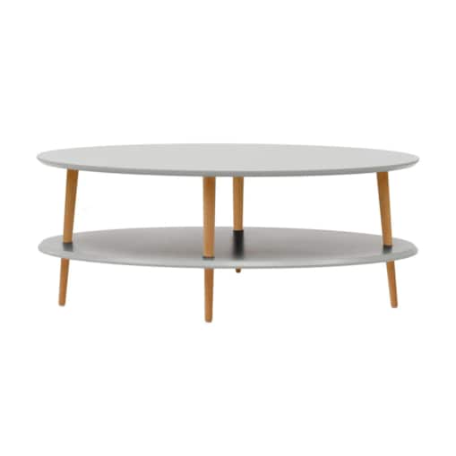 Ława owalna OVO LOW 110x70 jasnoszara