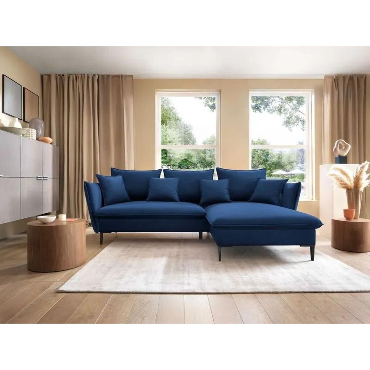 Narożnik z funkcją spania BOSS granatowy prawy/lewy