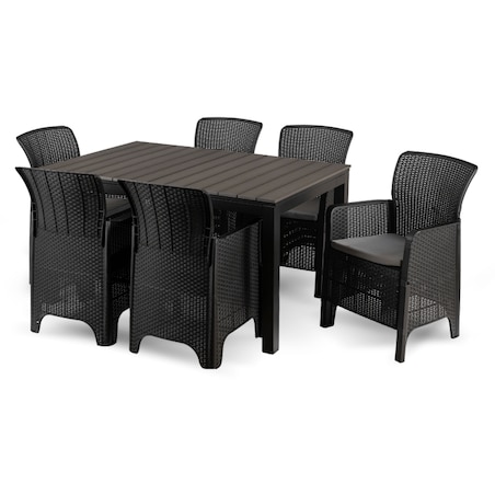 Zestaw Mebli Ogrodowych Na Taras Ogród Technorattan Czarny Popiel