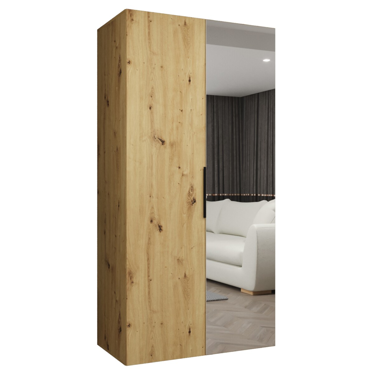 Szafa uchylna otwierana MARBELLA 2 100 wys. 202 cm Artisan + u. Czarny