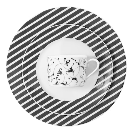 Zestaw obiadowo-kawowy dla 6 osób 30 el. Cosmopolitan Oriental Czarny G141