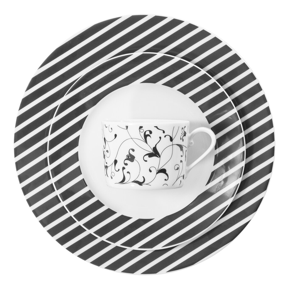 Zestaw obiadowo-kawowy dla 6 osób 30 el. Cosmopolitan Oriental Czarny G141