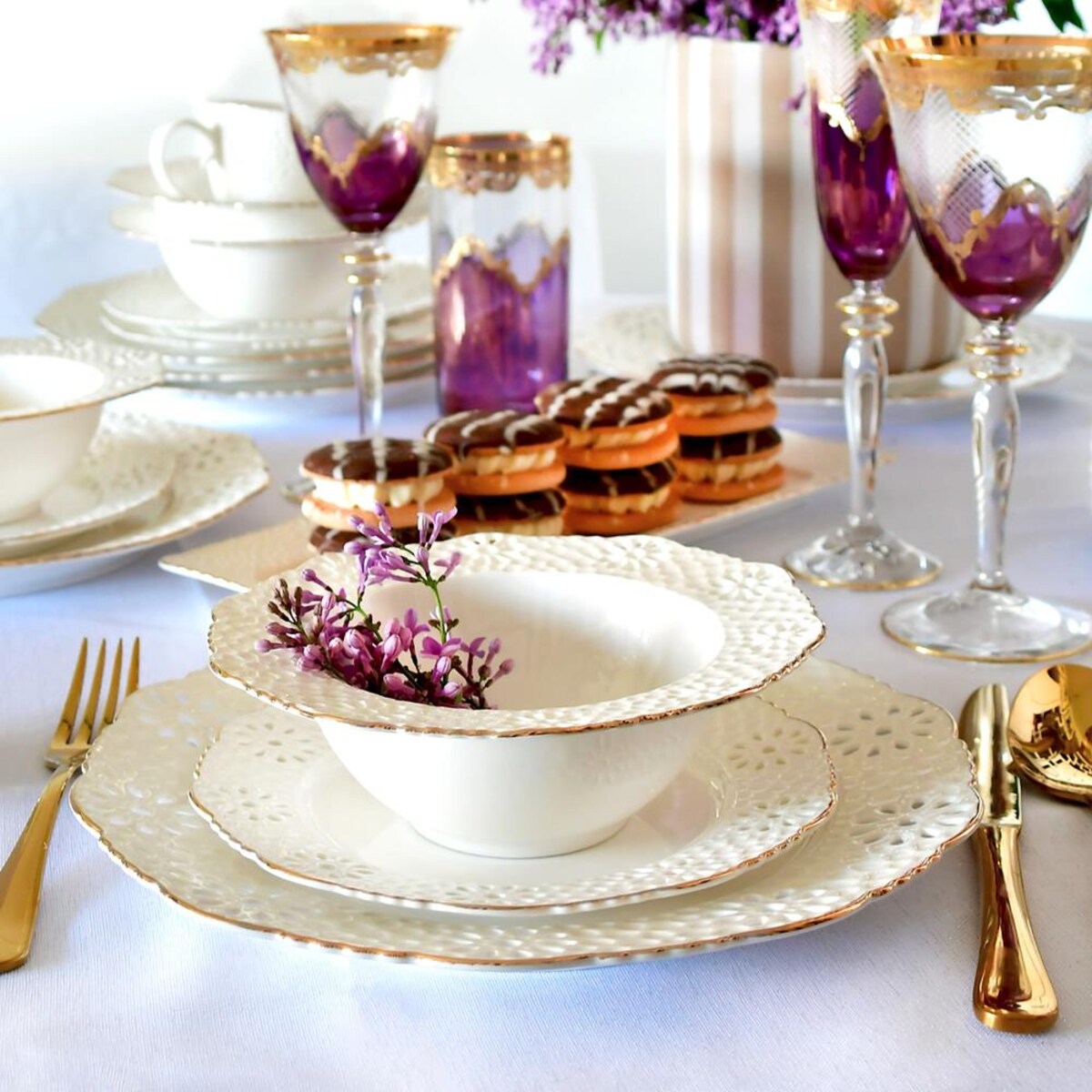 VILLA ITALIA Talerz płytki 26,5 cm porcelanowy LORETTA