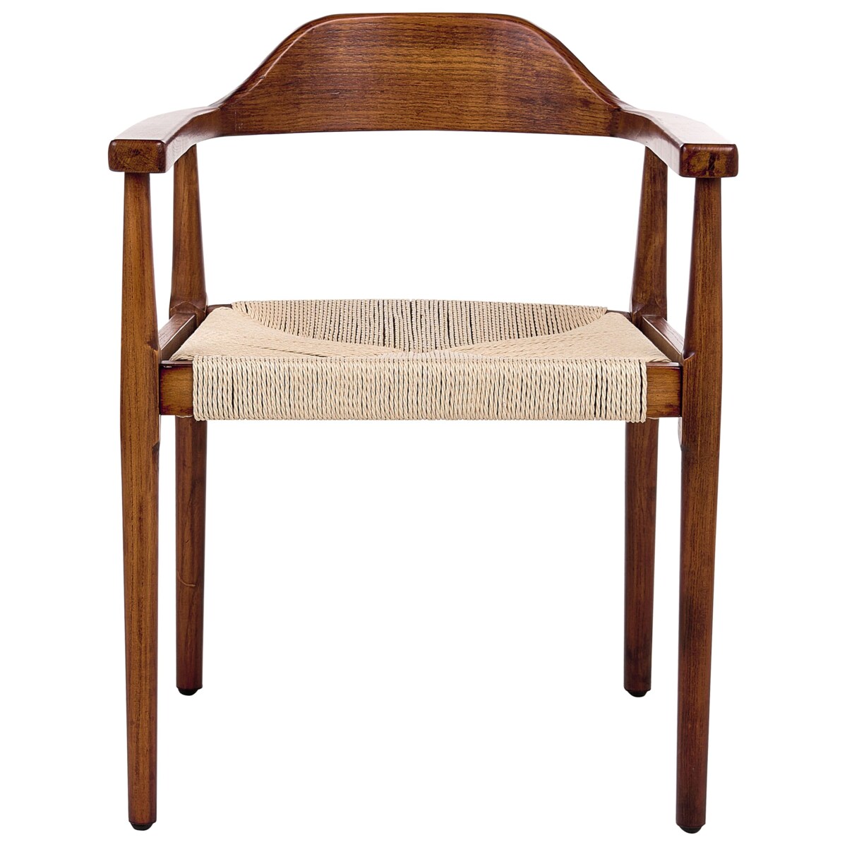 Zestaw 2 krzeseł do jadalni OAKDALE Drewno Ciemny brąz/ beżowy