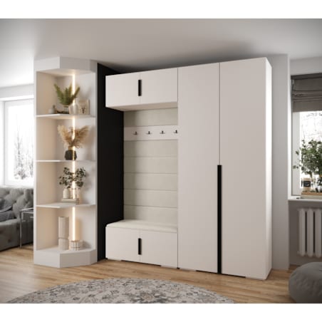 Garderoba do przedpokoju INOVA 1 Z18 biały+czarny+manila02