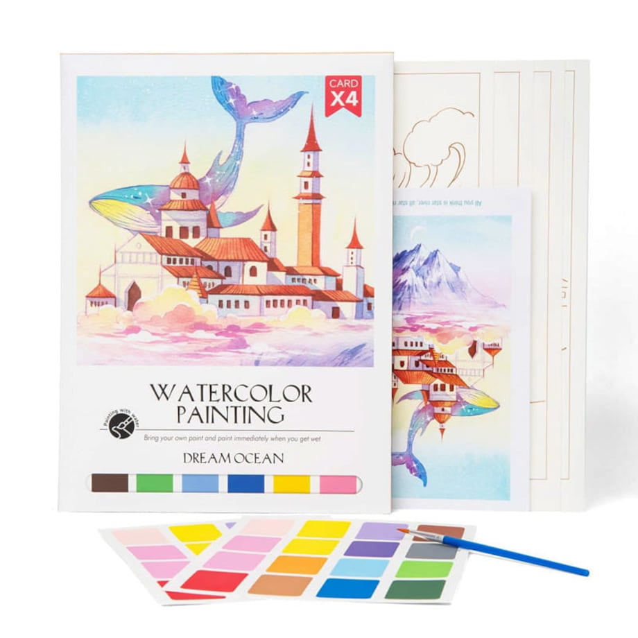 Malowanie akwarelą - Ocean - 4 elementy