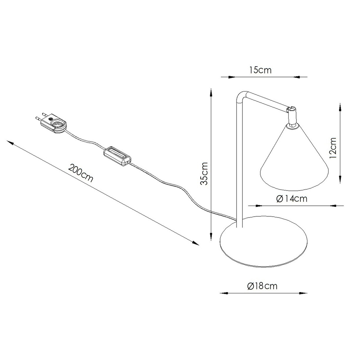 Lampa biurkowa NOX ochra czerwona