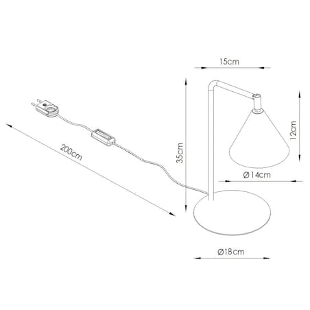 Lampa biurkowa NOX ochra czerwona