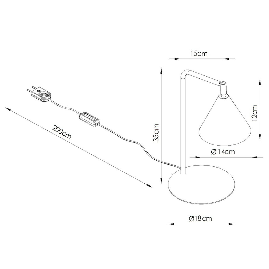 Lampa biurkowa NOX ochra czerwona