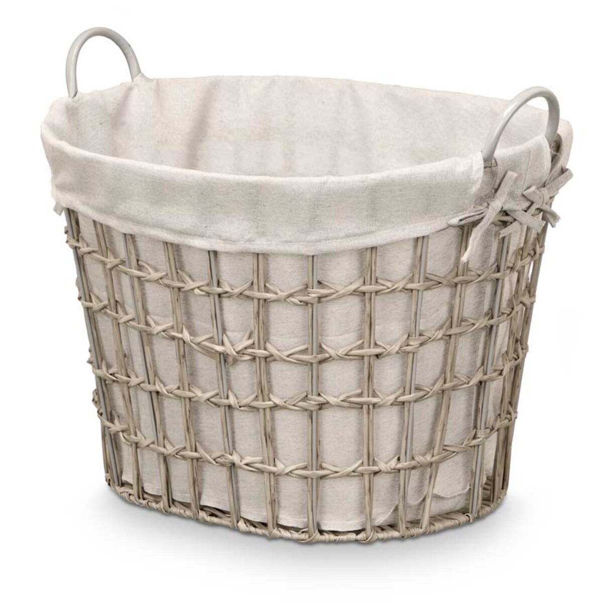 Pleciony kosz na pranie z uchwytami, 43 x 56 x 40 cm
