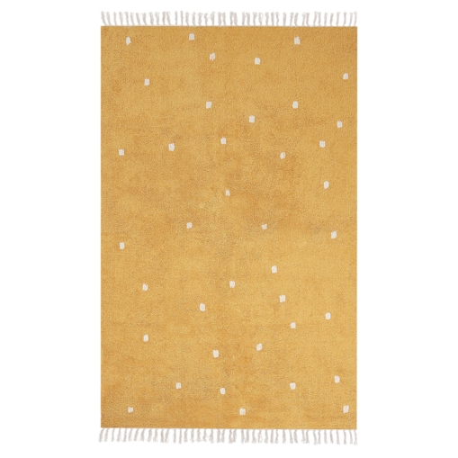 Dywan bawełniany w kropki 140 x 200 cm żółty ASTAF