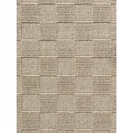 Dywan wełniany do salonu 120x170cm, beżowy nowoczesny wzór 3D