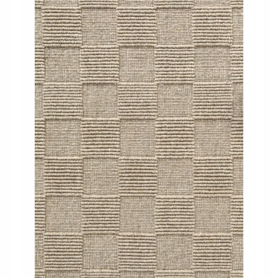 Dywan wełniany do salonu 120x170cm, beżowy nowoczesny wzór 3D