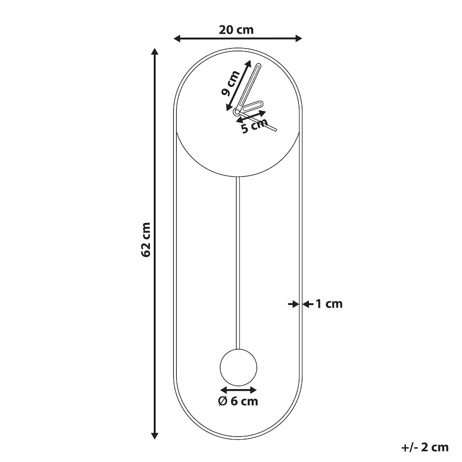 Zegar ścienny SALVAN 20 cm Metal Brzoskwiniowy