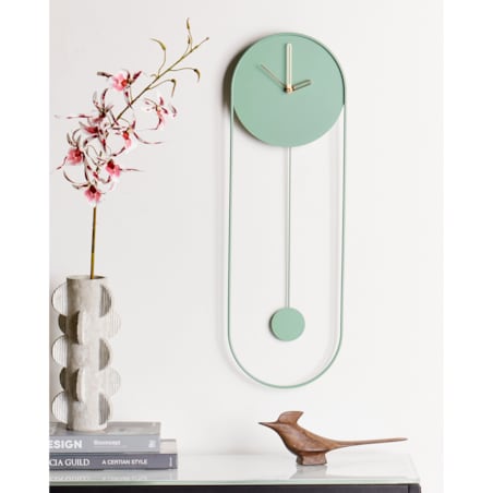 Zegar ścienny SALVAN 20 cm Metal Jasnozielony