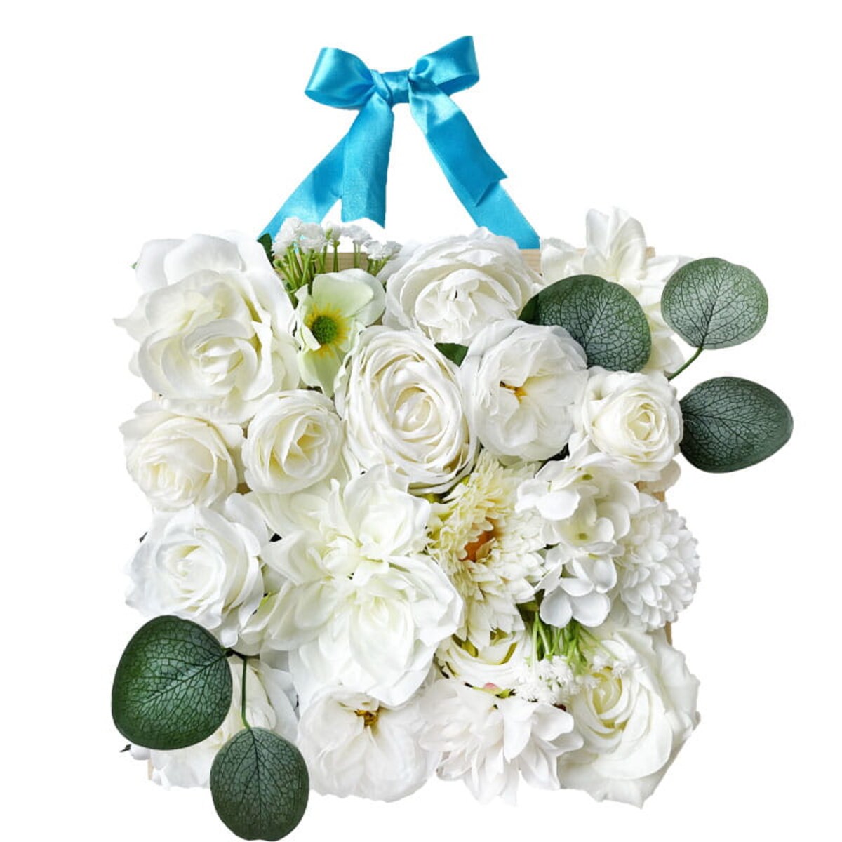 Kwiaty w ramce - ozdoba DIY - Alabastrowe biele