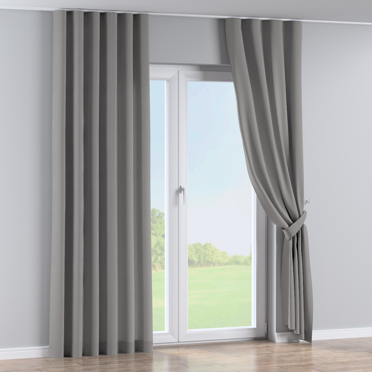 Zasłona na taśmie wave 130x260 szary