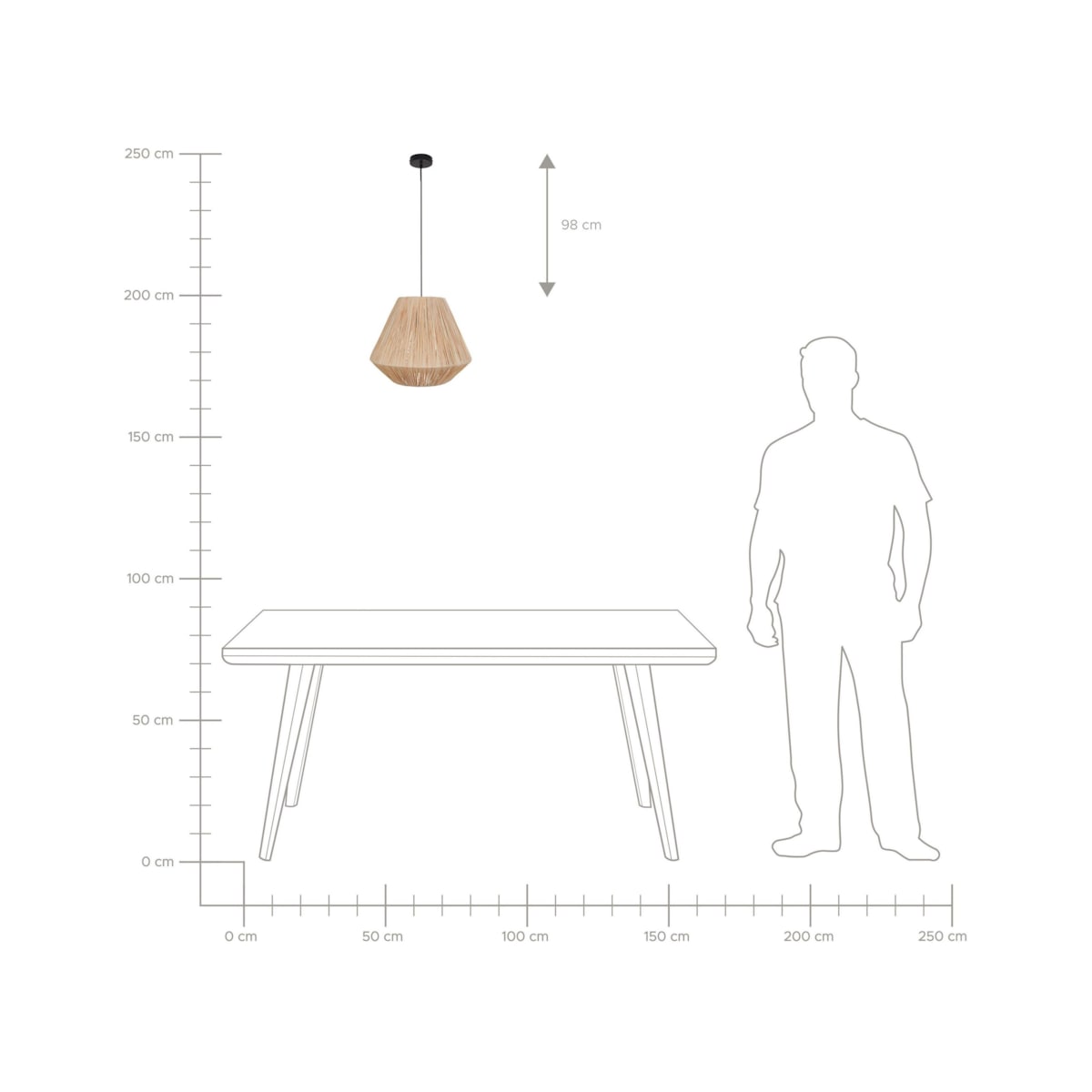 Lampa wisząca ze słomy naturalna DAMIT