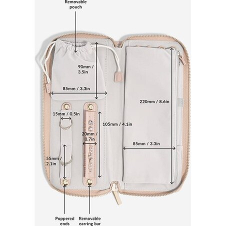 Pudełko podróżne na biżuterię z miejscem na pierścionki Stackers czerwone