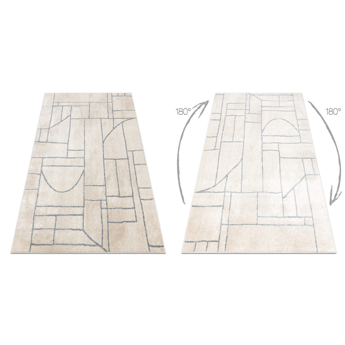 Dywan FUSION 0806 krem / jasny szary - 280x370 cm