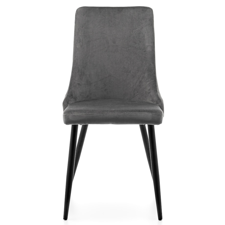 Krzesło tapicerowane welurowe do salonu jadalni UNO szare