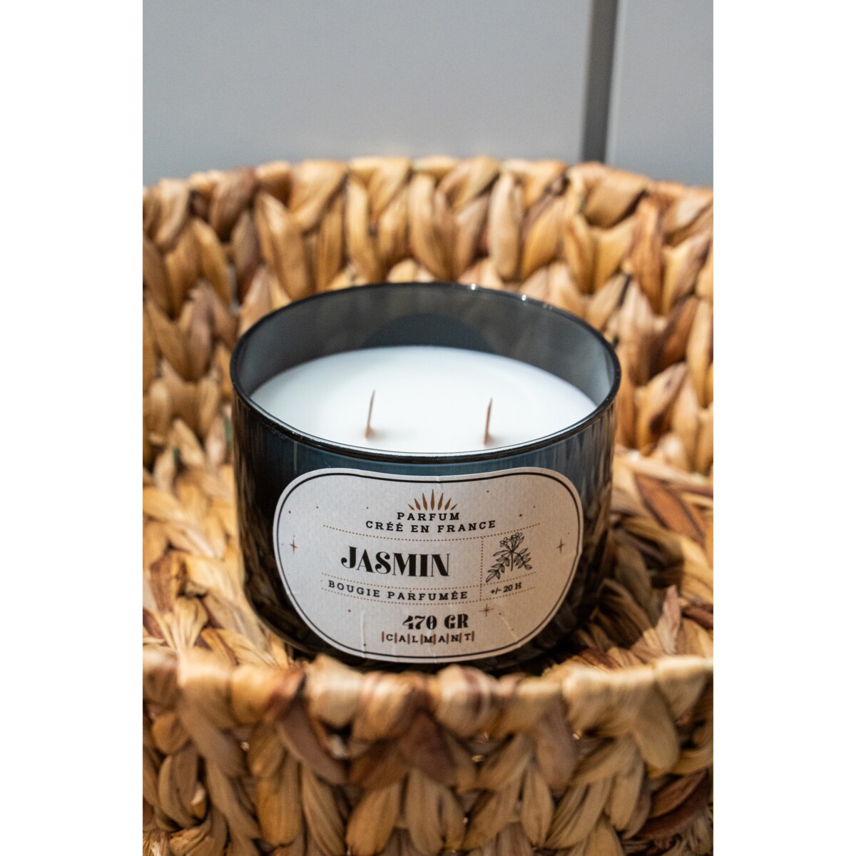 Duża świeca zapachowa w szkle, 2 knoty, 470 g