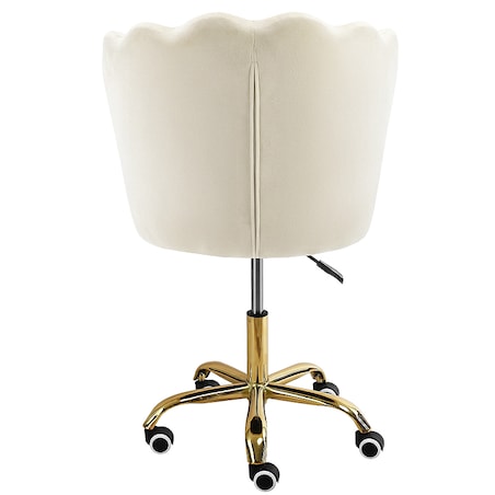 Fotel obrotowy krzesło muszelka welurowy do biurka toaletki beżowy shell