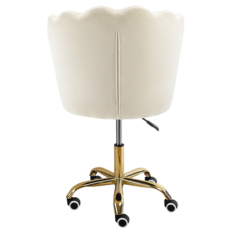 Fotel obrotowy krzesło muszelka welurowy do biurka toaletki beżowy shell
