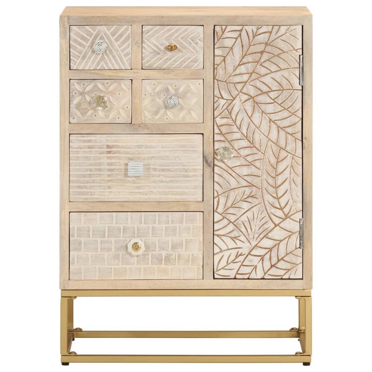 vidaXL Szafka, 55x30x76 cm, lite drewno mango i żelazo