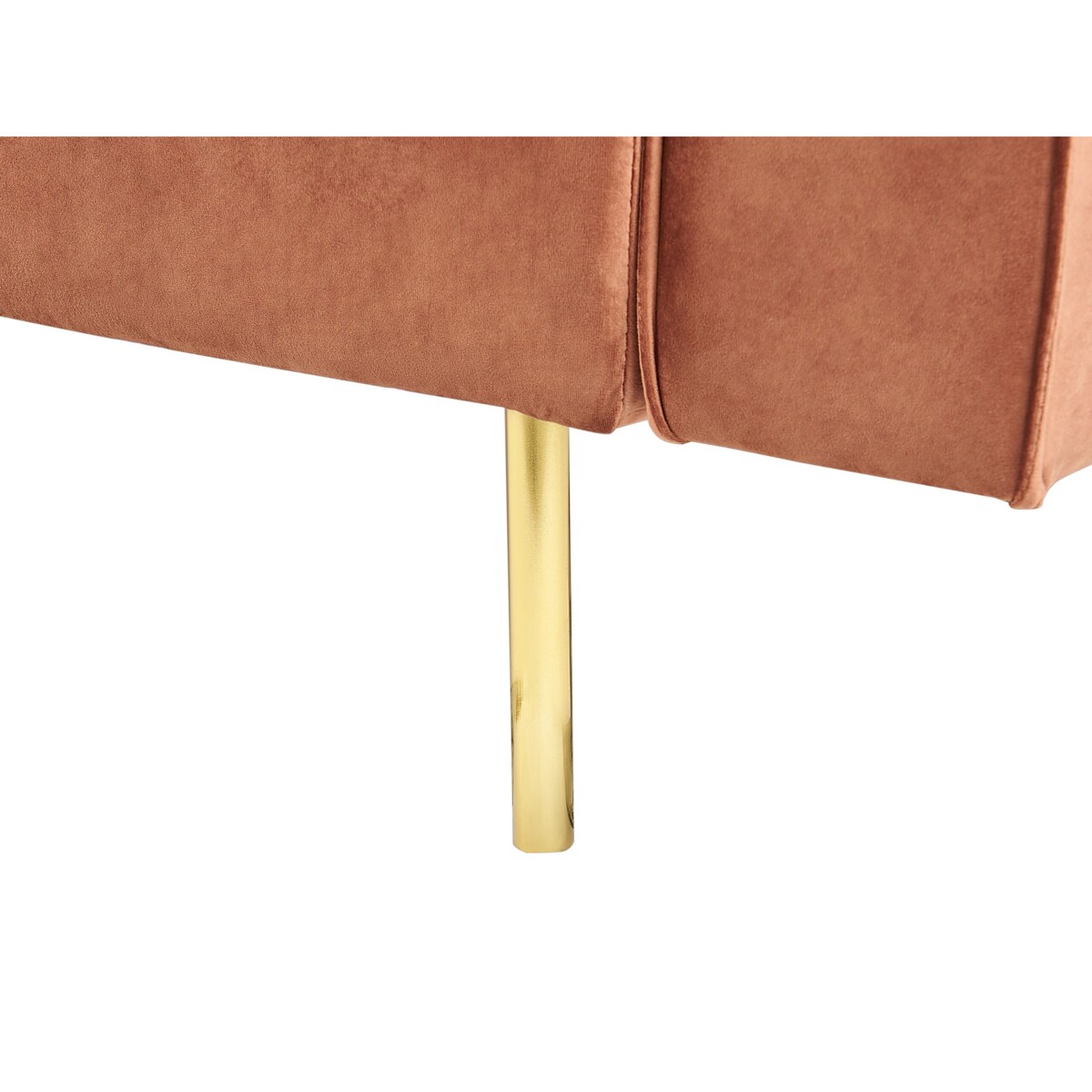 Sofa rozkładana welurowa złoty brąz VISNES