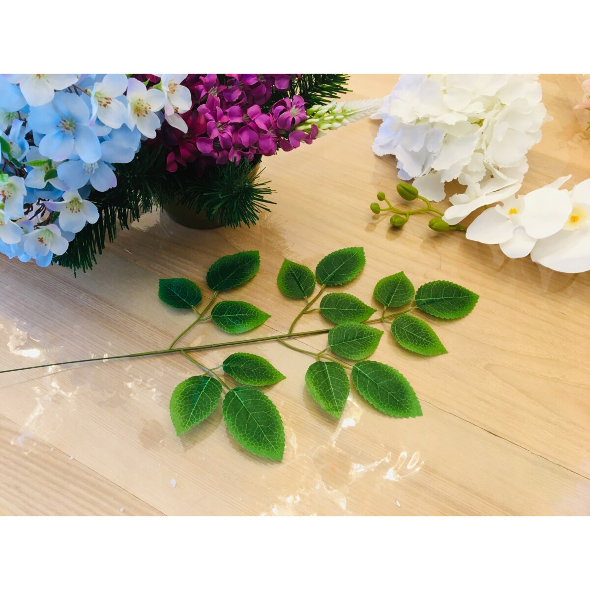 SZTUCZNY LIŚĆ ŁODYGA pik LISTKI RÓŻY do stroika bukietu dekoracji gałązka