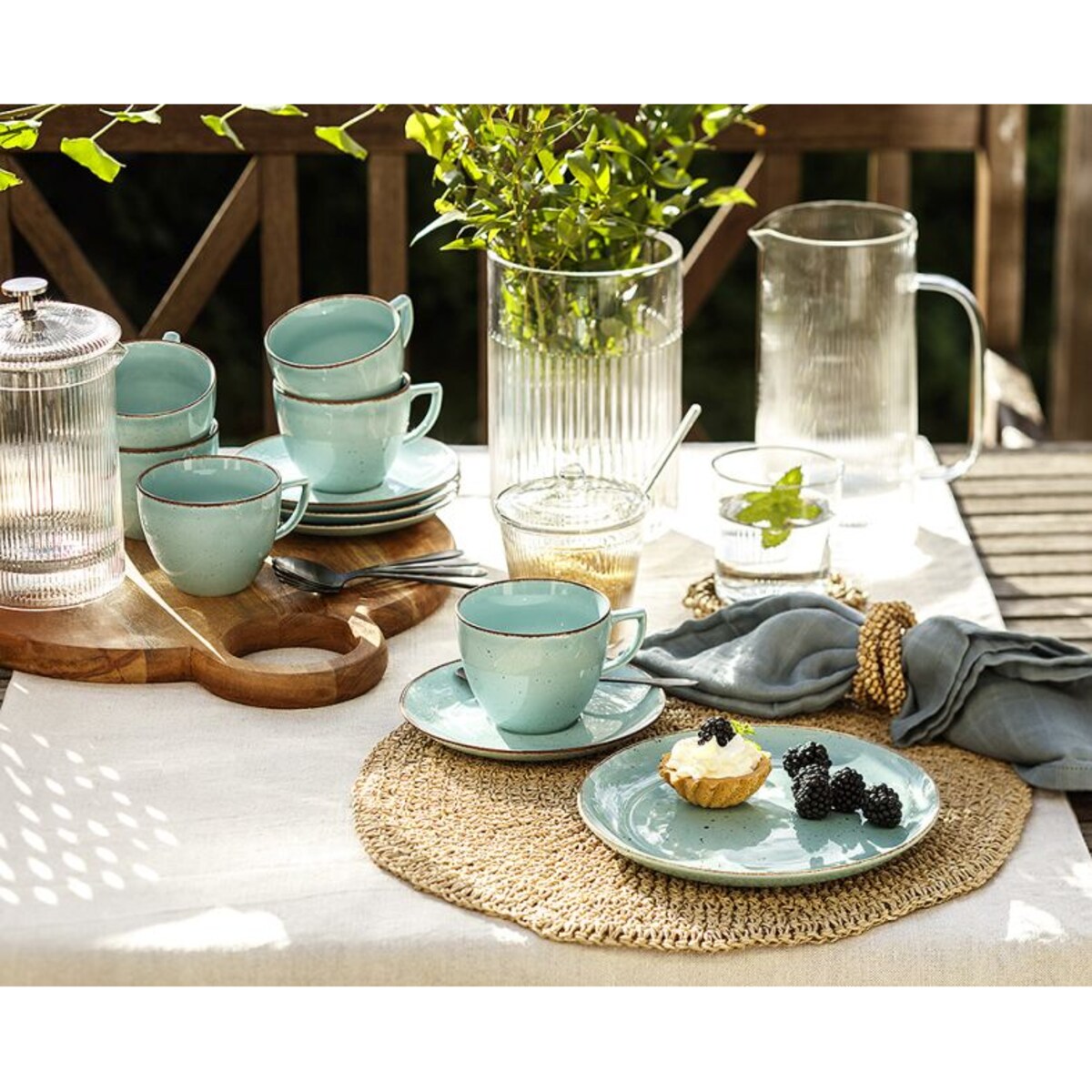 Zestaw filiżanek ze spodkami dla 6 osób 12 el. City Spokój Oceanu CT05