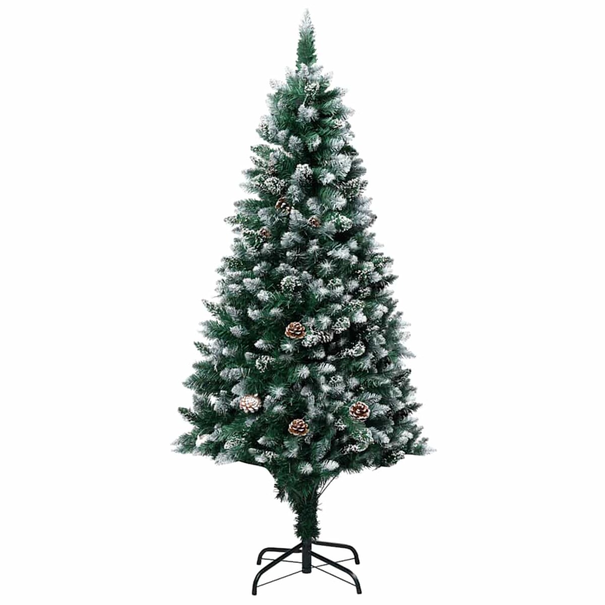 vidaXL Sztuczna choinka z lampkami, bombkami i szyszkami, 180 cm