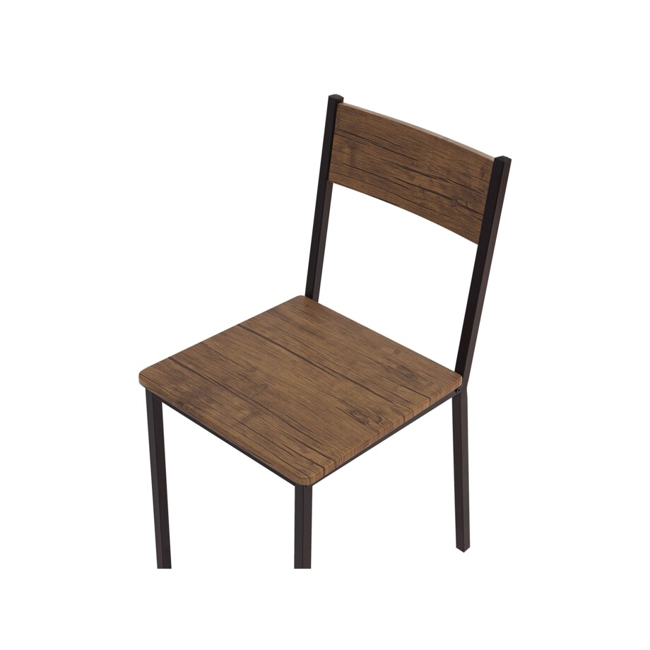 Zestaw do jadalni stół i 4 krzesła ciemne drewno z czarnym HAMRY