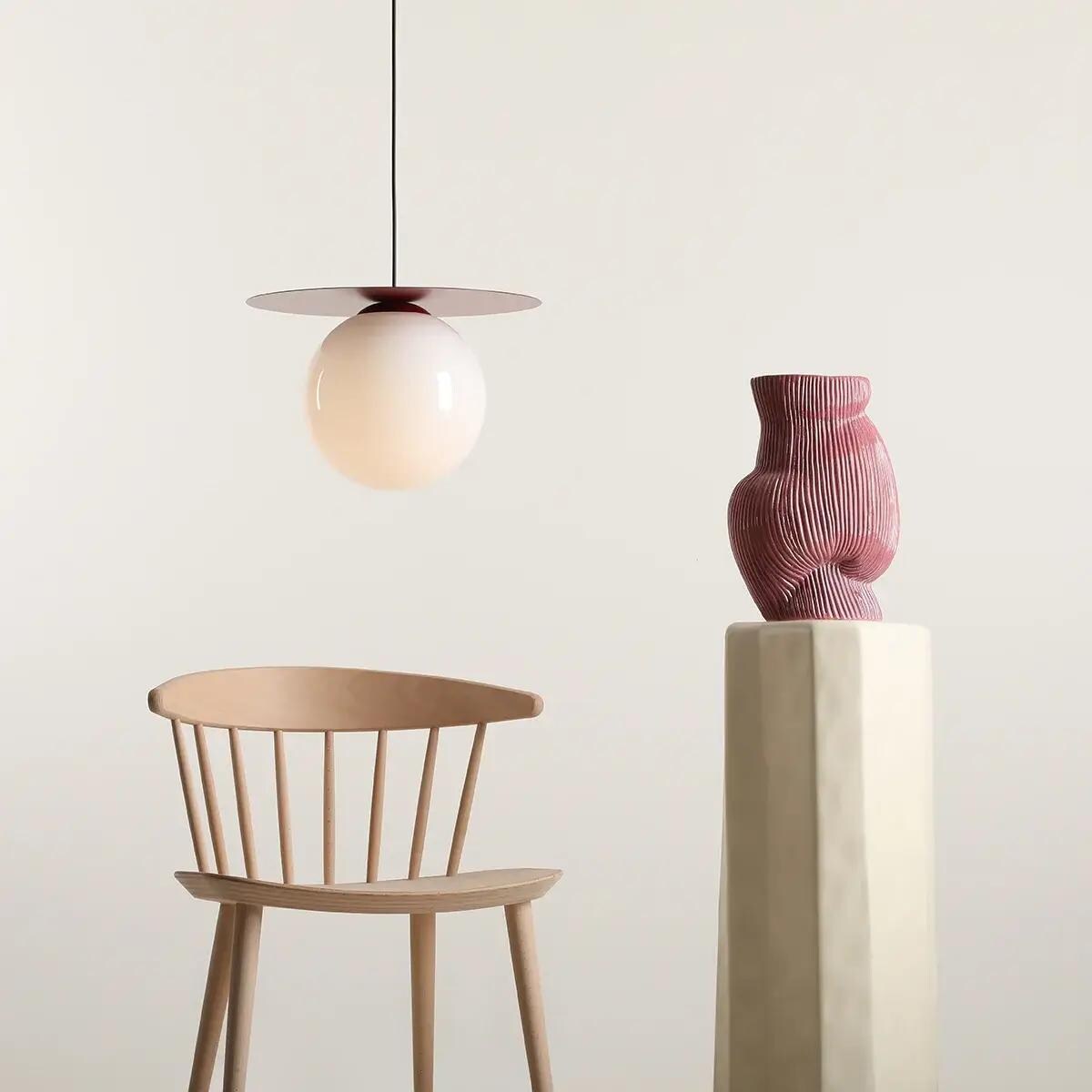 Szklana lampa molekułowa Loop 1125G15_L Aldex zwieszana czerwony