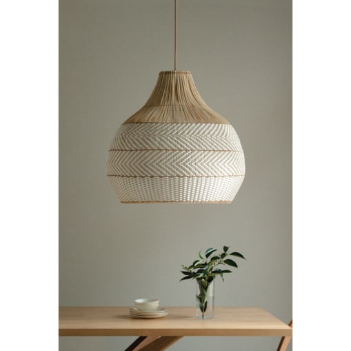 Lampa wisząca z plecionego rattanu Llaury Ø70 cm