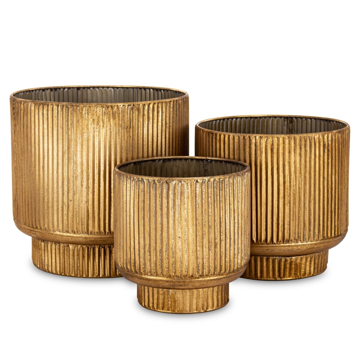 Osłonka - komplet 3 szt. metal złoty walec