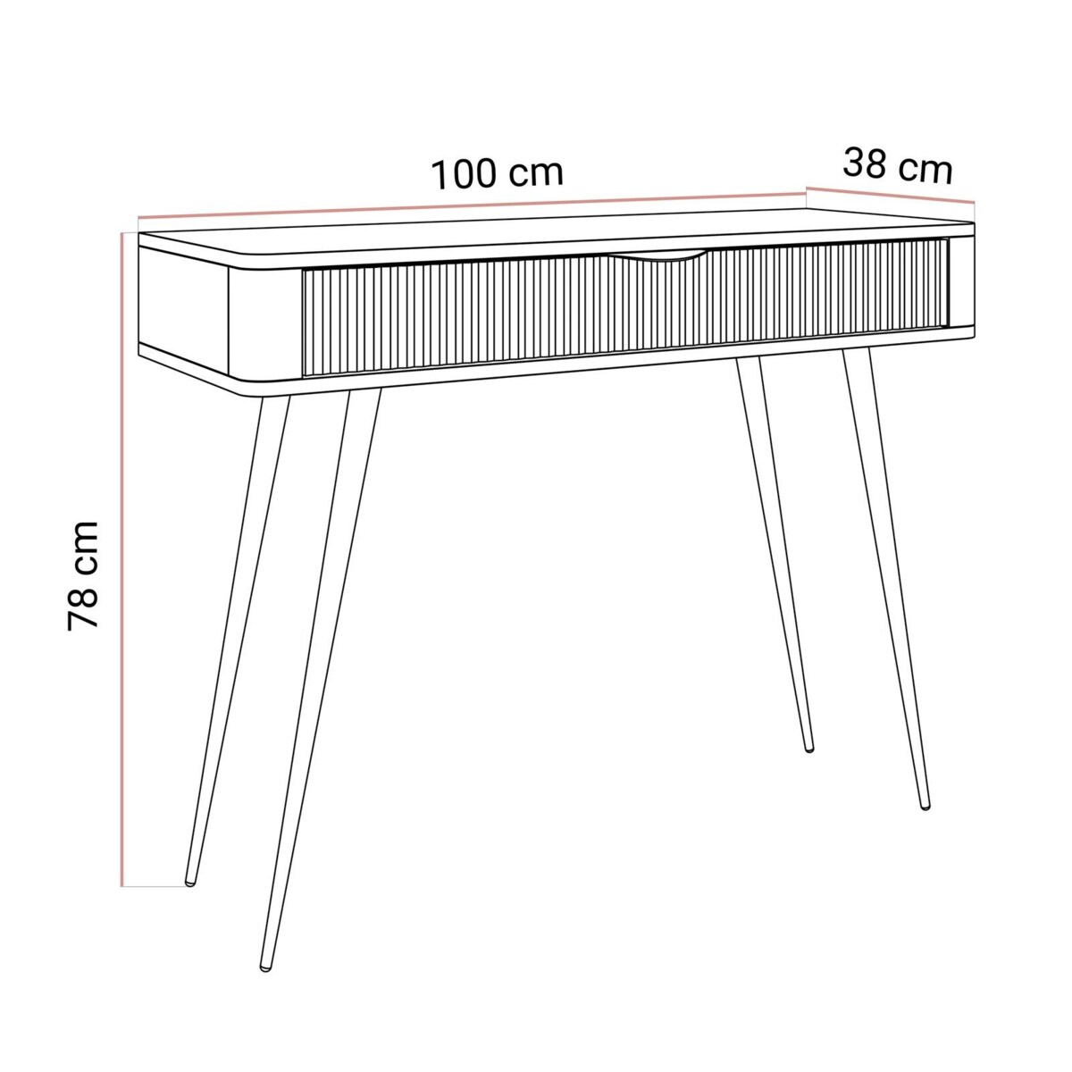 Konsola SCARLETT z szufladą czarna