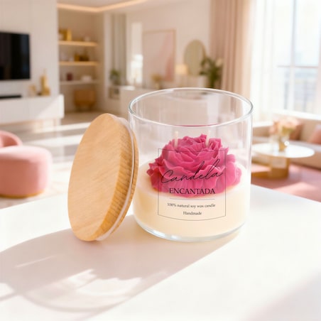 Świeca sojowa ZAPACHOWA świeczka PEONIA handmade prezent CANDELA ENCANTADA