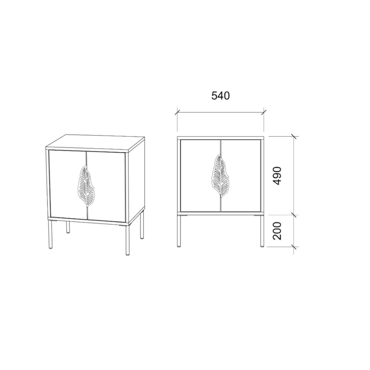 Biała szafka nocna Skandica MERLIN ze złotymi dodatkami
