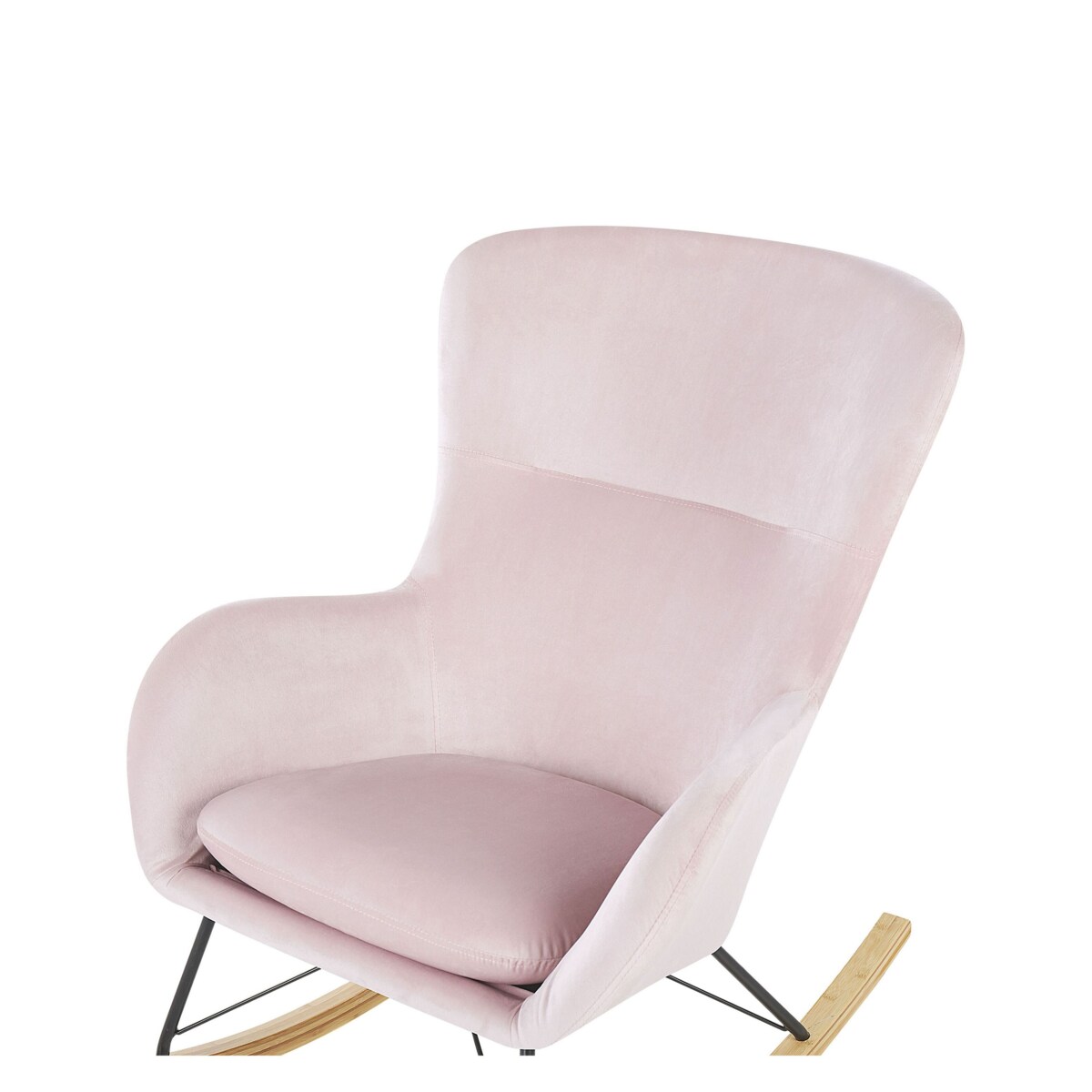 Fotel bujany welurowy różowy ELLAN