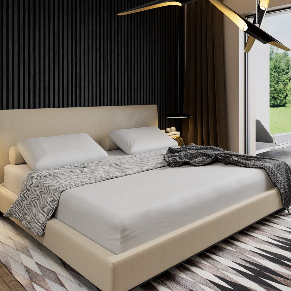 Prześcieradło z gumką 120x200 białe satynowe PAN MATERAC 100% bawełna