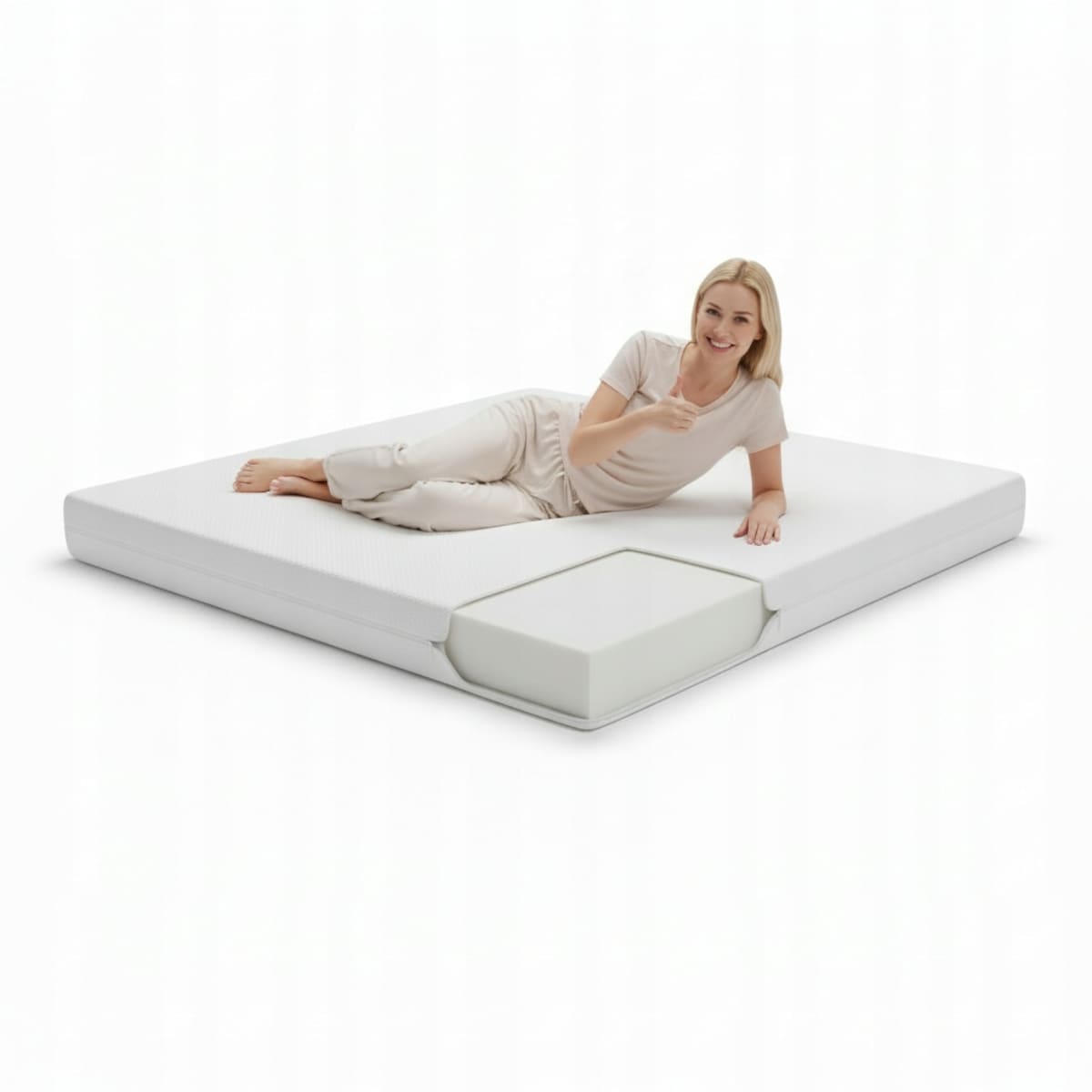 Materac Piankowy Komvortowy 140X200 14 Cm H3/H4 T28-T30 Pokrowiec Zdejmowany