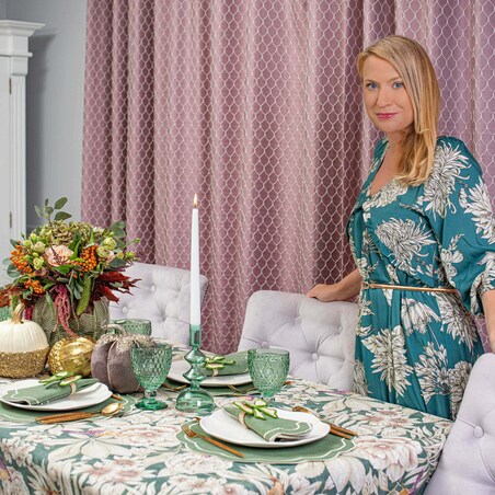 Haftowane podkładki Green Petali - 4 sztuki