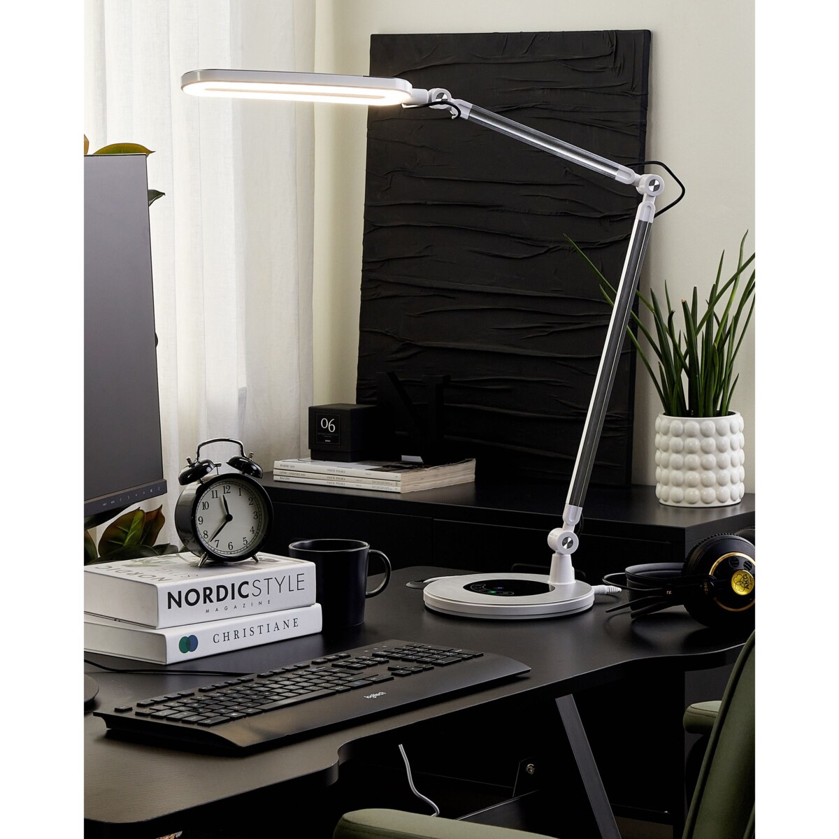 Lampa biurkowa LED GRUS Ze ściemniaczem Metal Srebrny