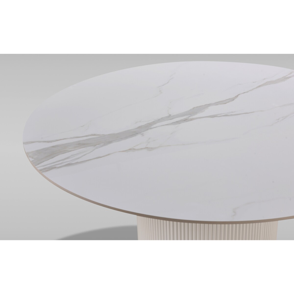 Okrągły stół glamour złoty ryflowany Luna Gold 120x75