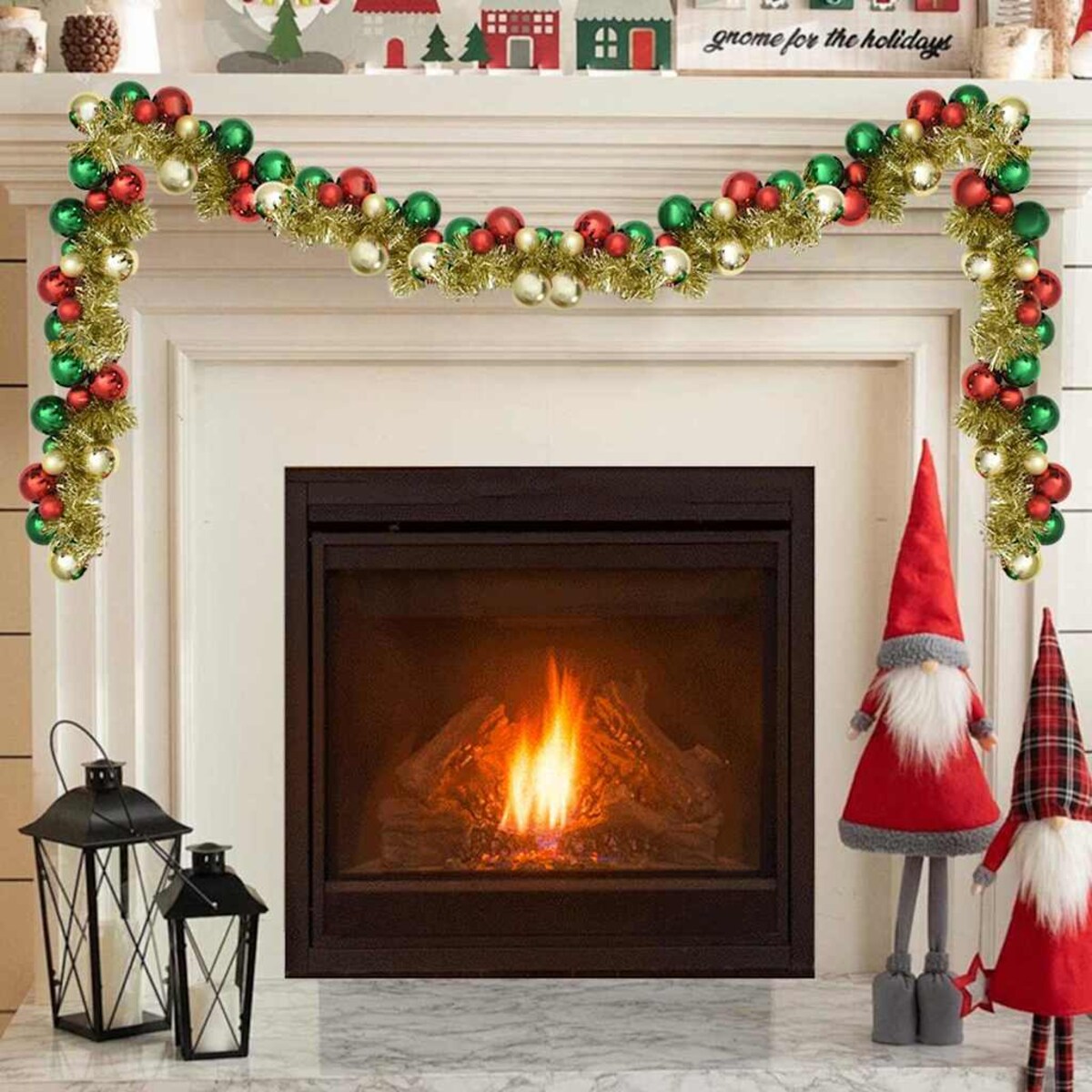 vidaXL Girlanda z bombek świątecznych Wielokolorowe 186 cm polistyren