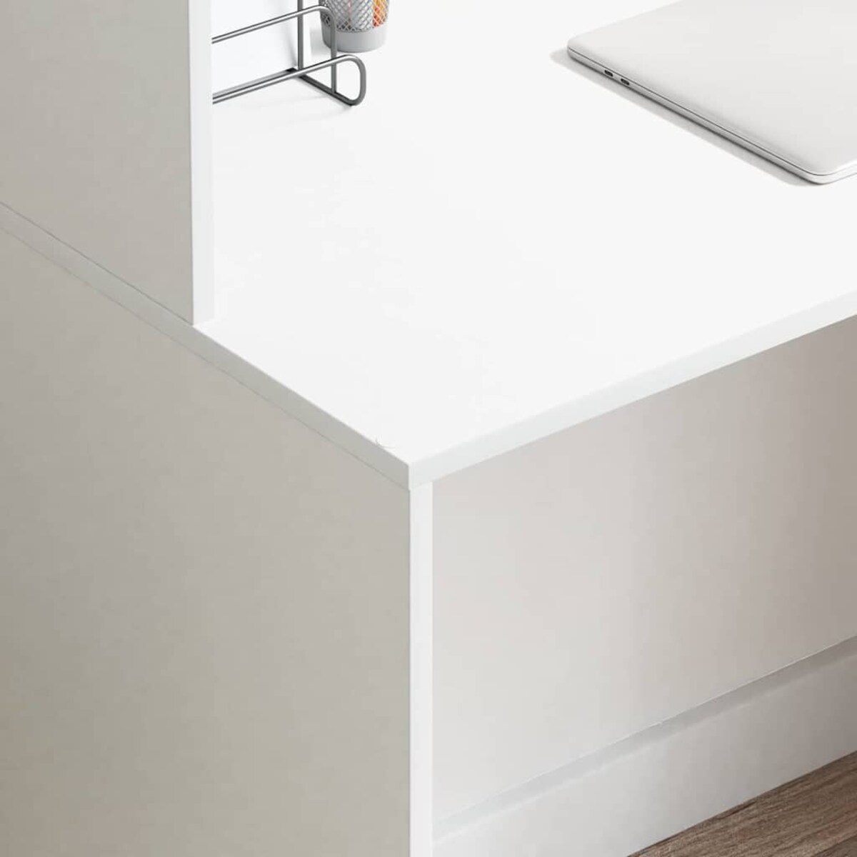 vidaXL Biurko z półką Biały 102 x 50 x 124 cm Materiał drewnopochodny